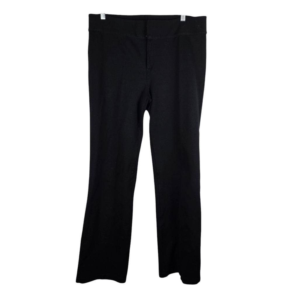 Eddie Bauer Women's Black Ponte Knit Stretchy Straight Leg Pants Size 12 Office